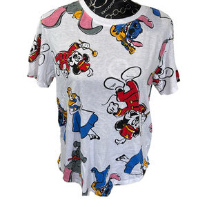 Disney All Over Print T-Shirt Mickey Mouse Donald Duck Dumbo Stitch
